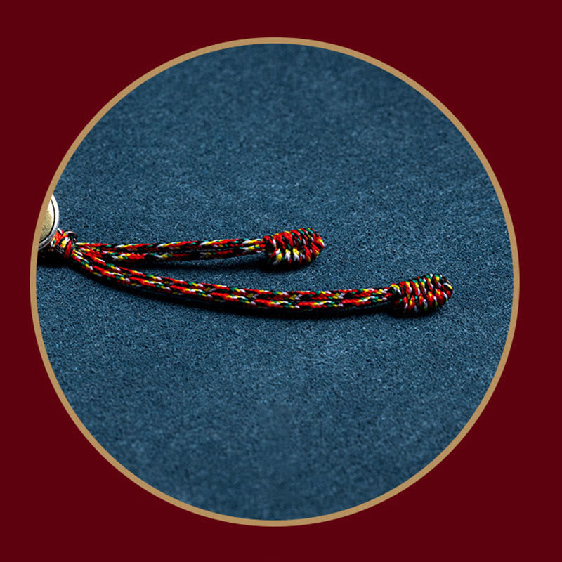 Buddha Stones Handmade 925 Sterling Silver Chinese Zodiac Protection Colorful Rope Bracelet