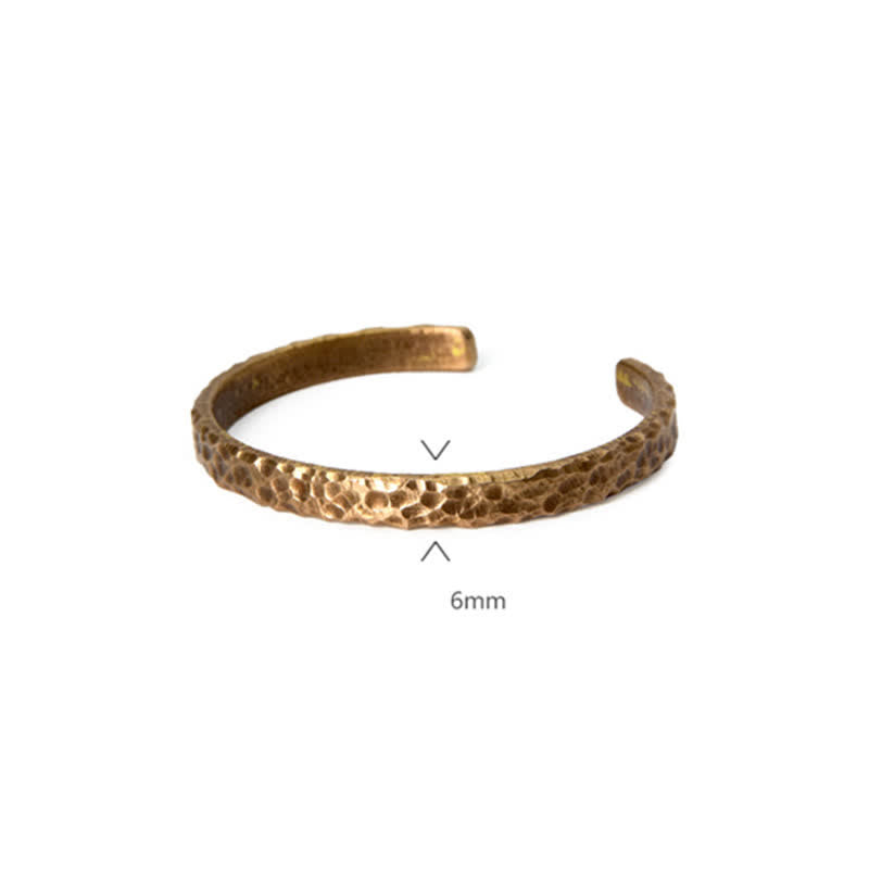 Buddha Stones Lava Rock Stone Copper Balance Cuff Bracelet Bangle