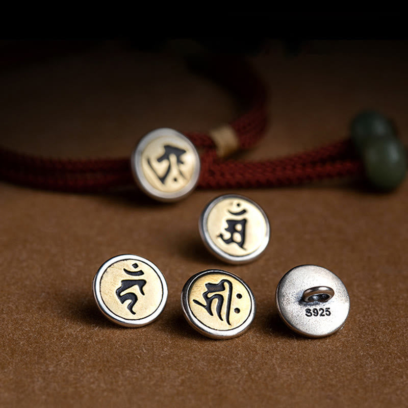 EverestArtStudios 925 Sterling Silver Handmade Chinese Zodiac Natal Buddha Cyan Bodhi Seed Protection Braided Red String Bracelet