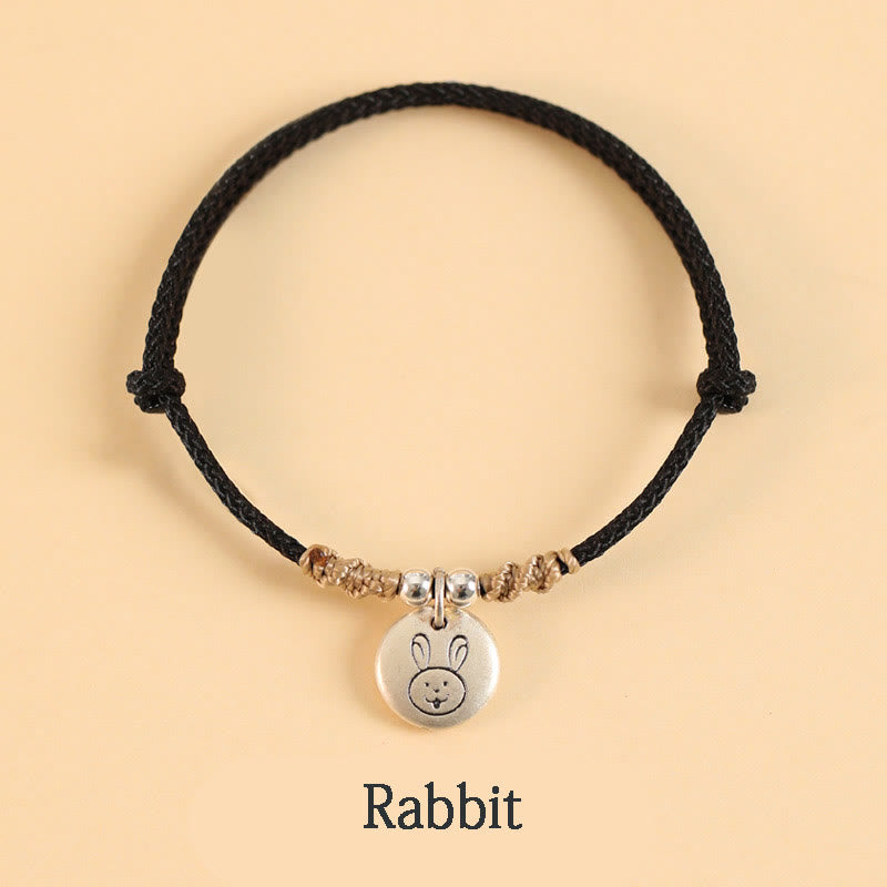 Buddha Stones Handmade 999 Sterling Silver Year of the Dragon Cute Chinese Zodiac Luck Braided Bracelet (Extra 35% Off | USE CODE: FS35)