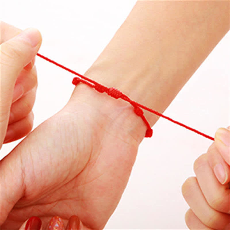 EverestArtstudios 4Pcs Evil Eye Seven Knot Red String Protection Bracelet