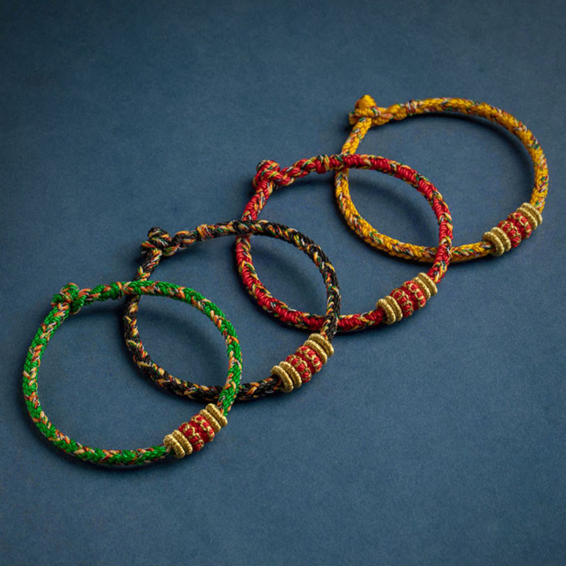 EverestArtstudios Tibet Handmade Chinese Zodiac Luck Strength Braided String Bracelet