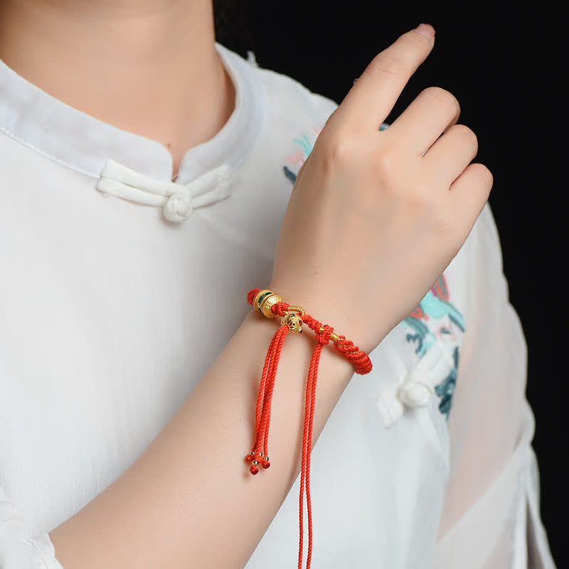 EverestArtstudios Tibetan Handmade Luck Prayer Wheel Bead Charm Weave Colorful String Bracelet