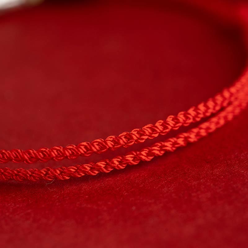 EverestArtstudios 925 Sterling Silver Koi Fish Cinnabar Bead Wealth Handcrafted Braided Bracelet Anklet