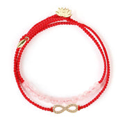 EverestArtstudios Tibetan Handmade Lotus Pink Crystal Soothing Red String Bracelet (Extra 30% Off | USE CODE: FS30)