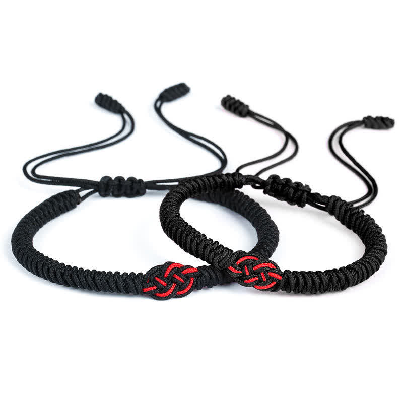 EverestArtstudios 2Pcs Tibetan Luck Chinese Knot Protection String Bracelet