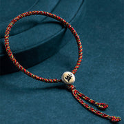Buddha Stones Handmade 925 Sterling Silver Chinese Zodiac Protection Colorful Rope Bracelet