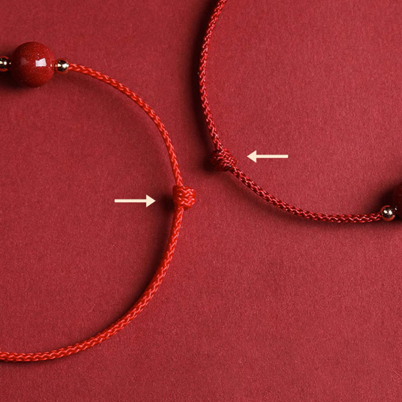 EverestArtstudios Natural Lucky Cinnabar Bead Blessing String Bracelet Anklet