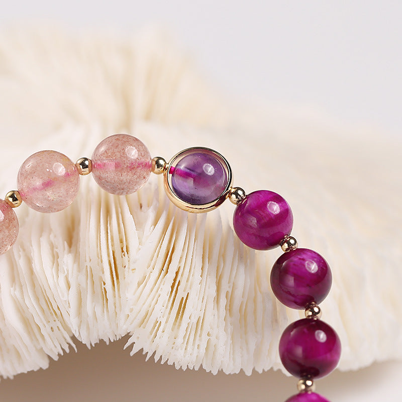 EverestArtstudios Natural Strawberry Quartz Pixiu Love Bracelet