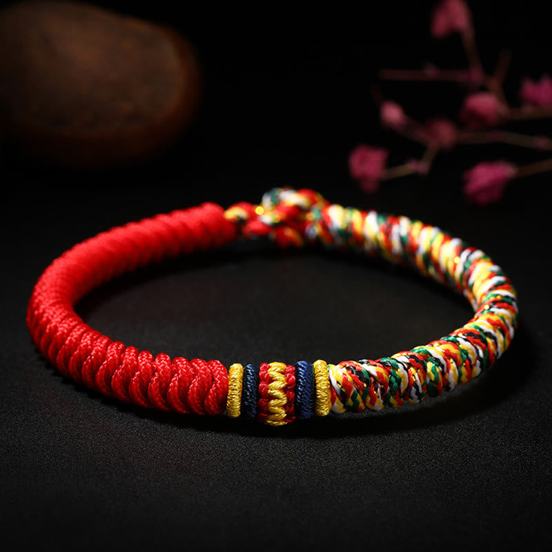 EverestArtstudios Tibetan Handmade Multicolored Thread King Kong Knot Strength Braid String Bracelet