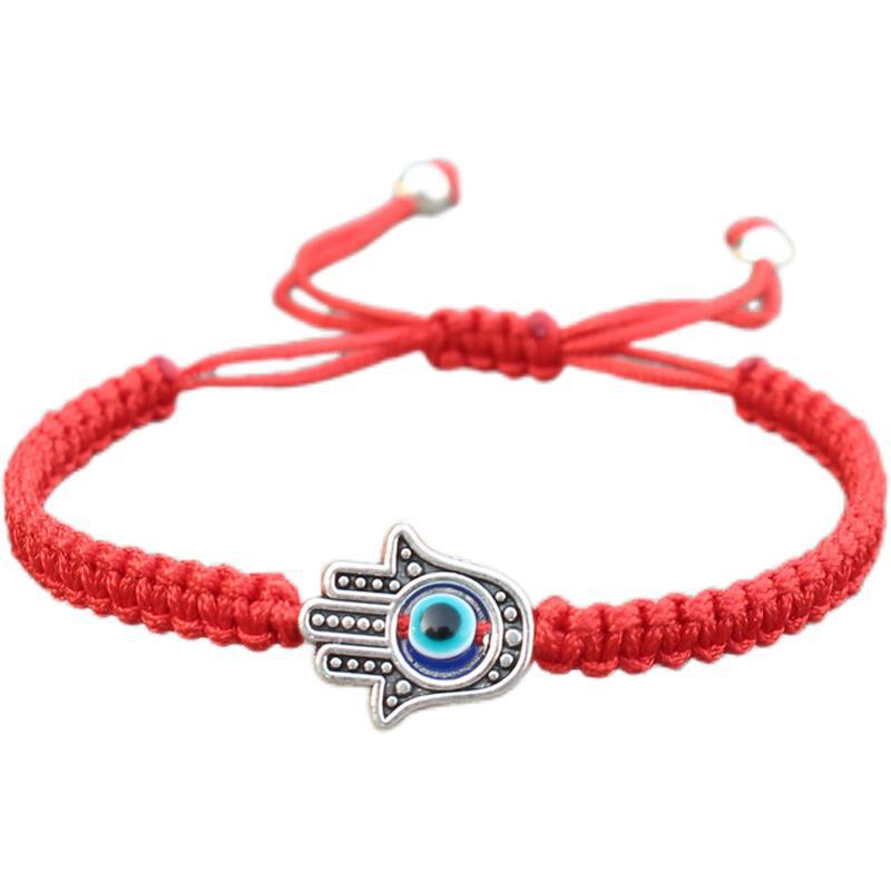 EverestArtstudios Handmade Hamsa Symbol Protection Luck String Bracelet