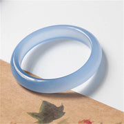 Buddha Stones Blue Chalcedony Emotional Balance Bracelet Bangle