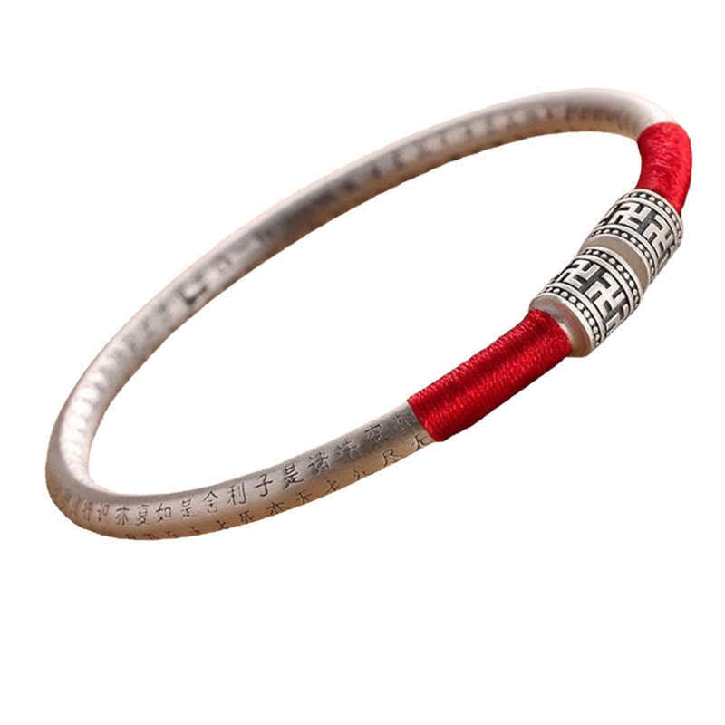 EverestArtstudios Tibet Om Mani Padme Hum Luck Red String Bracelet Bangle