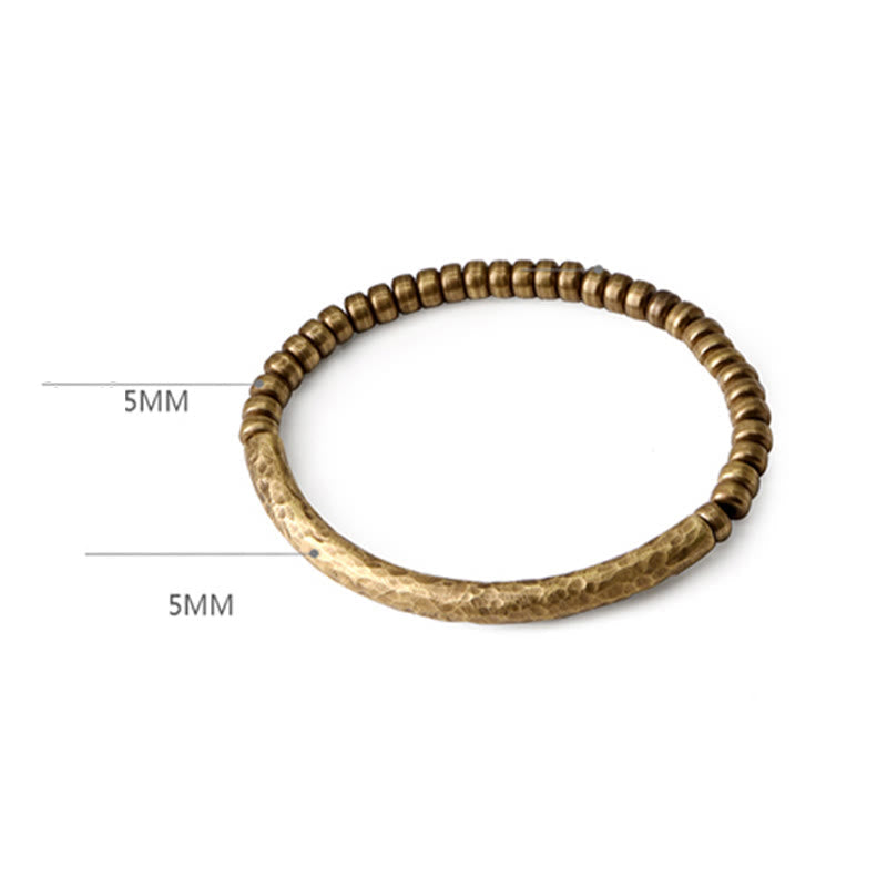 EverestArtStudios Simple Design Copper Brass Bead Luck Wealth Bracelet