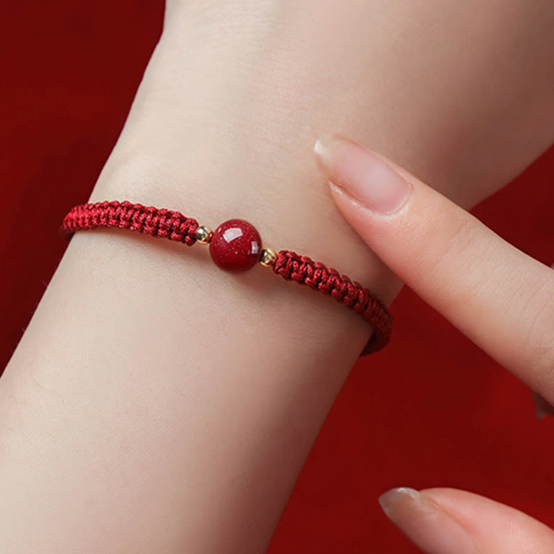 EverestArtstudios Lucky Cinnabar Bead Blessing Red String Bracelet