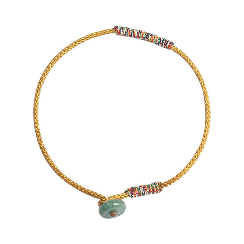 EverestArtstudios Tibetan Handmade Green Aventurine Luck Protection Braided Rope Bracelet