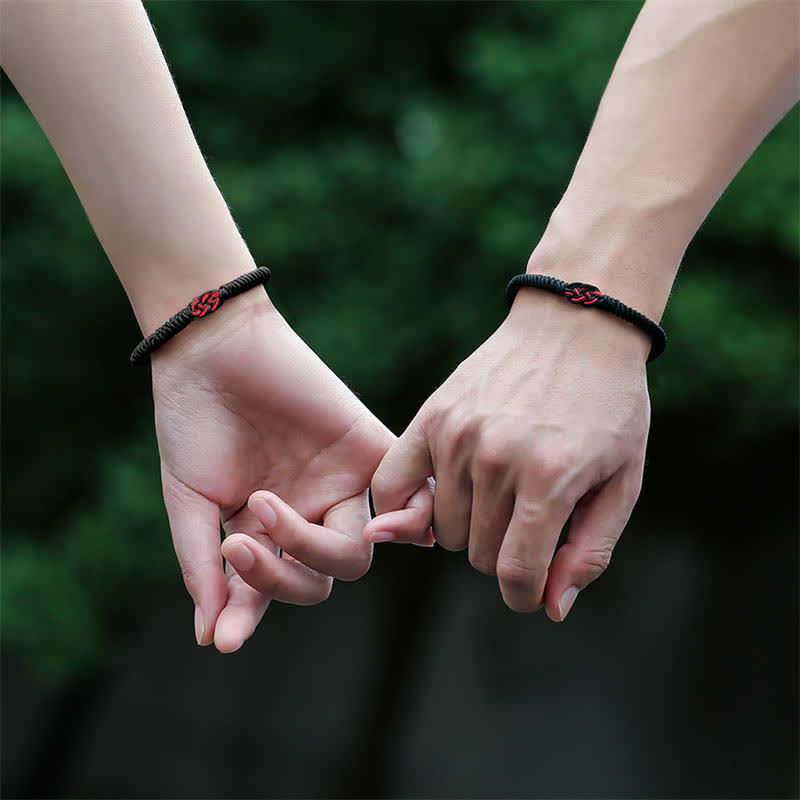 EverestArtstudios 2Pcs Tibetan Luck Chinese Knot Protection String Bracelet