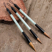 EverestArtstudios Natural Jade Luck Chinese Calligraphy Brush Pen Chinese Writing Brush With Gift Box
