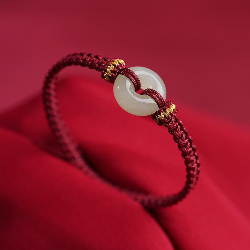 EverestArtStudios Peace Buckle Jade Abundance Braided Bracelet