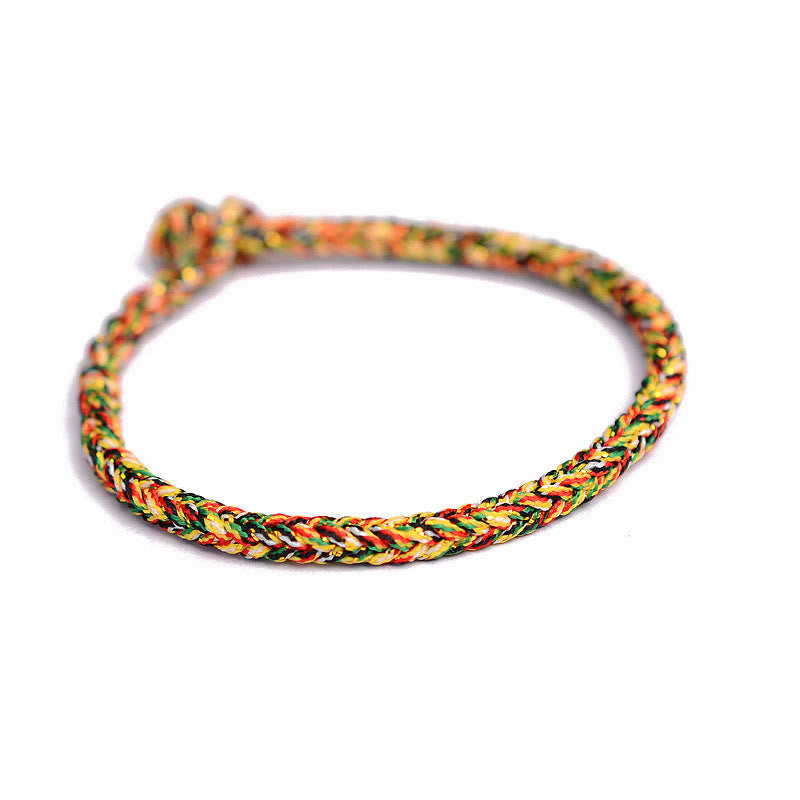 EverestArtStudios Tibetan Handmade Eight Thread Peace Knot Protection Braided String Bracelet