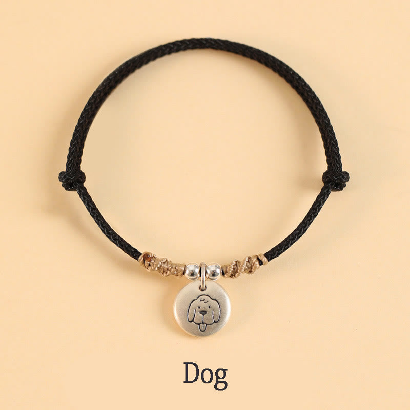 Buddha Stones Handmade 999 Sterling Silver Year of the Dragon Cute Chinese Zodiac Luck Braided Bracelet (Extra 35% Off | USE CODE: FS35)