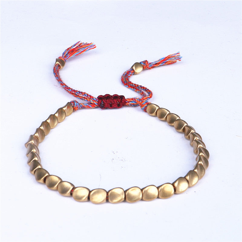 EverestArtStudios Tibetan Copper Beads Healing Luck Bracelet