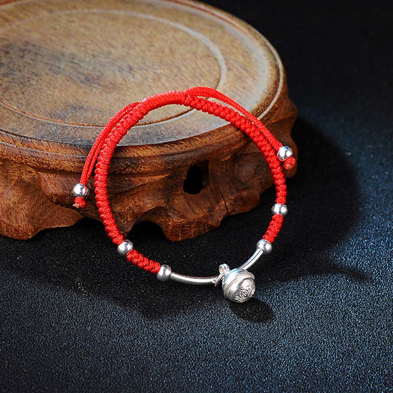 EverestArtstudios FengShui Lucky Red String Bell Bracelet