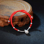 Buddha Stones FengShui Lucky Red String Bell Bracelet
