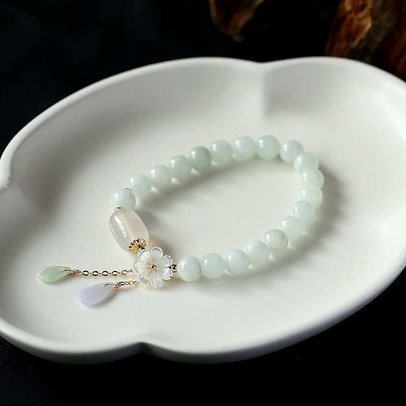 EverestArtStudios Natural White Jade Luck Bracelet