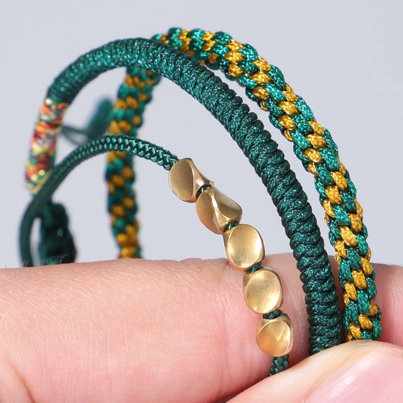 EverestArtStudios 3 PCS Tibetan Copper Beads Healing Protection Luck Bracelet Set