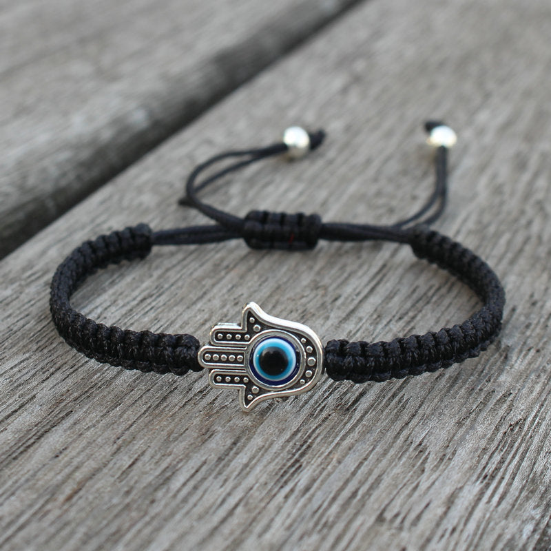 EverestArtstudios Handmade Hamsa Symbol Protection Luck String Bracelet