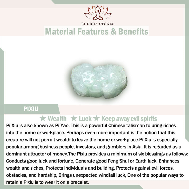 Buddha Stones Natural Jade Pi Xiu Gourd Apple Success Bracelet