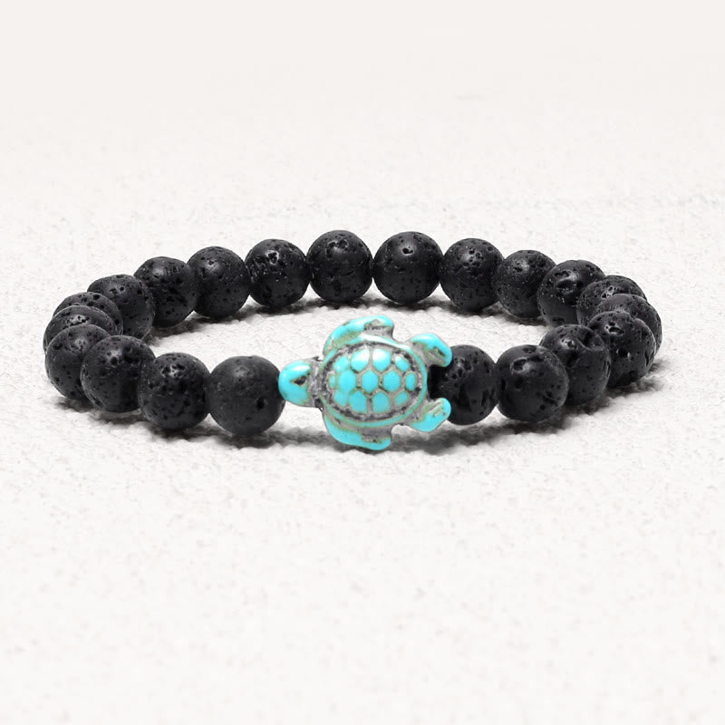 EverestArtStudios Natural Stone Sea Turtle Turquoise Blessing Bracelet