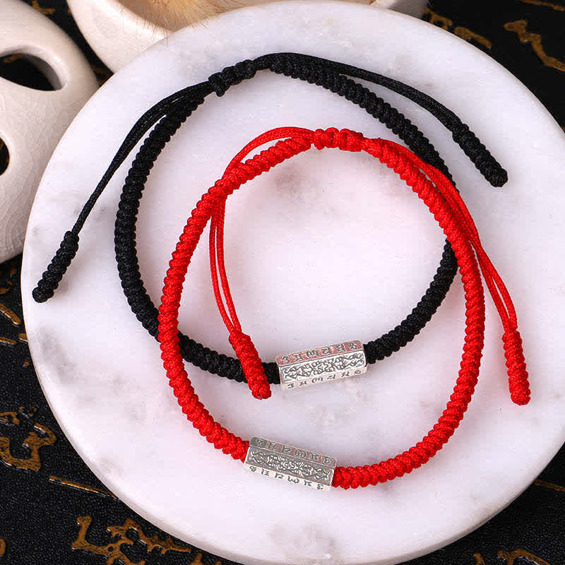 EverestArtstudios Om Mani Padme Hum Luck Protection Red String Bracelet