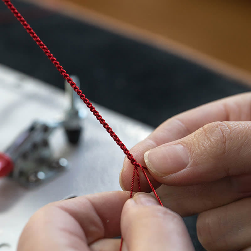 EverestArtStudios Cinnabar Blessing Red String Golden Infinity Symbol Bracelet Anklet