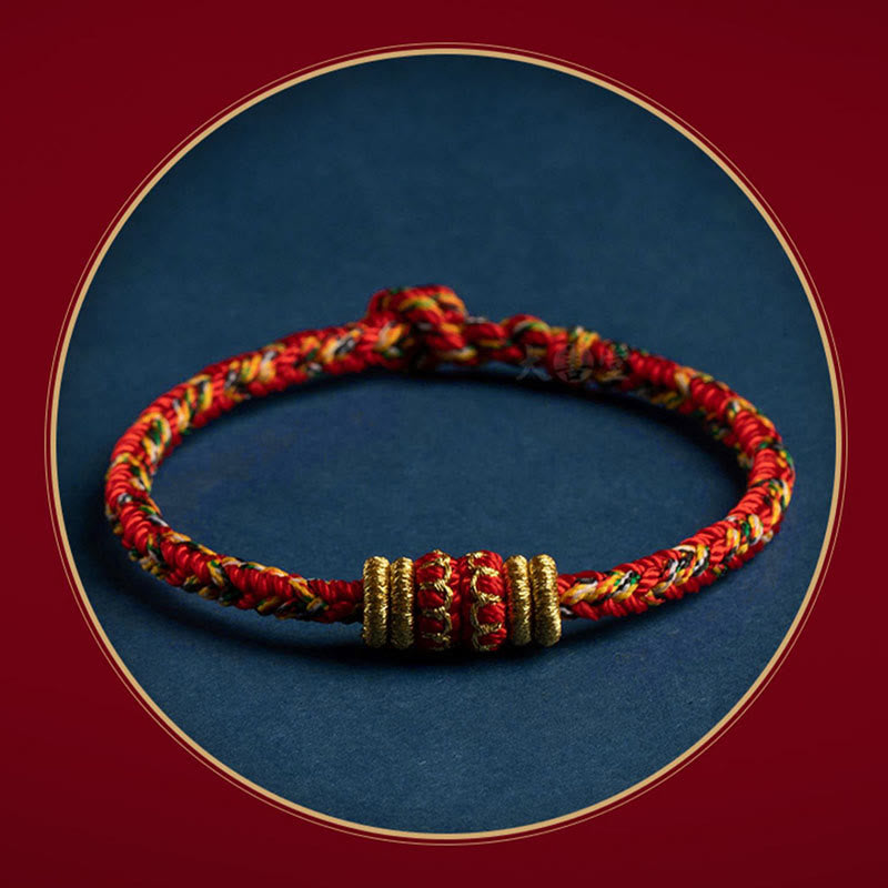 Buddha Stones Tibet Handmade Chinese Zodiac Luck Strength Braided String Bracelet