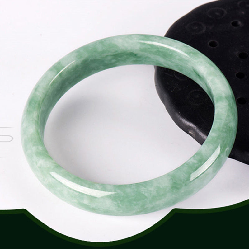 EverestArtStudios Natural Jade Prosperity Bangle Bracelet