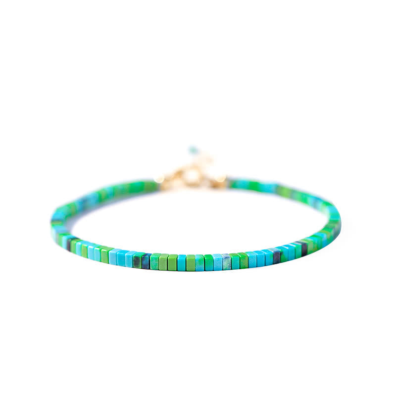 Buddha Stones Turquoise Beaded Friendship Strength Chain Bracelet