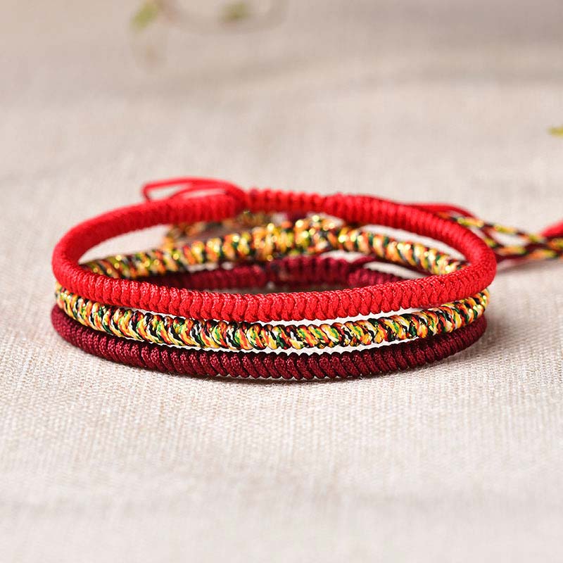 EverestArtStudios Tibetan Lucky 3 Combination Sets Red String Bracelet