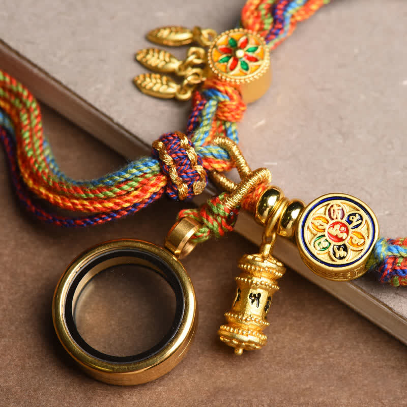 EverestArtStudios Tibetan Om Mani Padme Hum Dreamcatcher Luck Colorful Reincarnation Knot String Bracelet