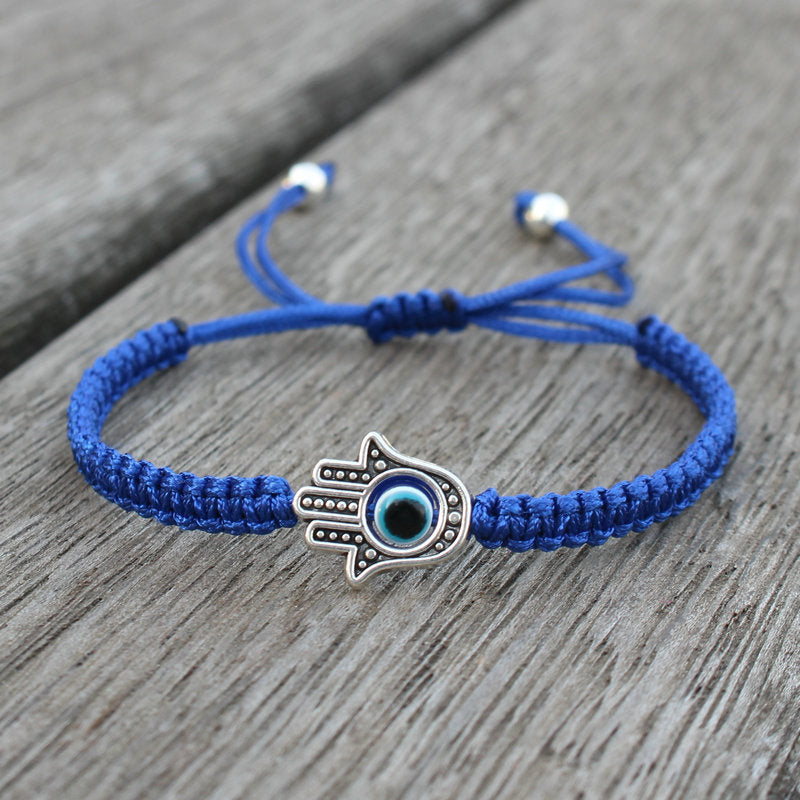 EverestArtstudios Handmade Hamsa Symbol Protection Luck String Bracelet