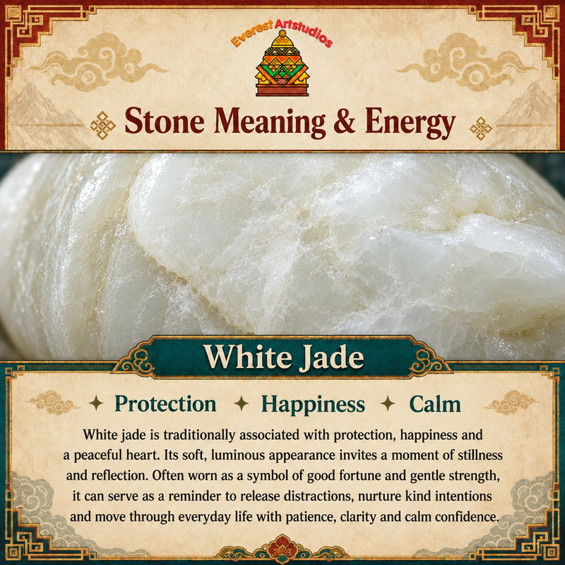White Jade Peacock Copper Blessing Necklace Pendant