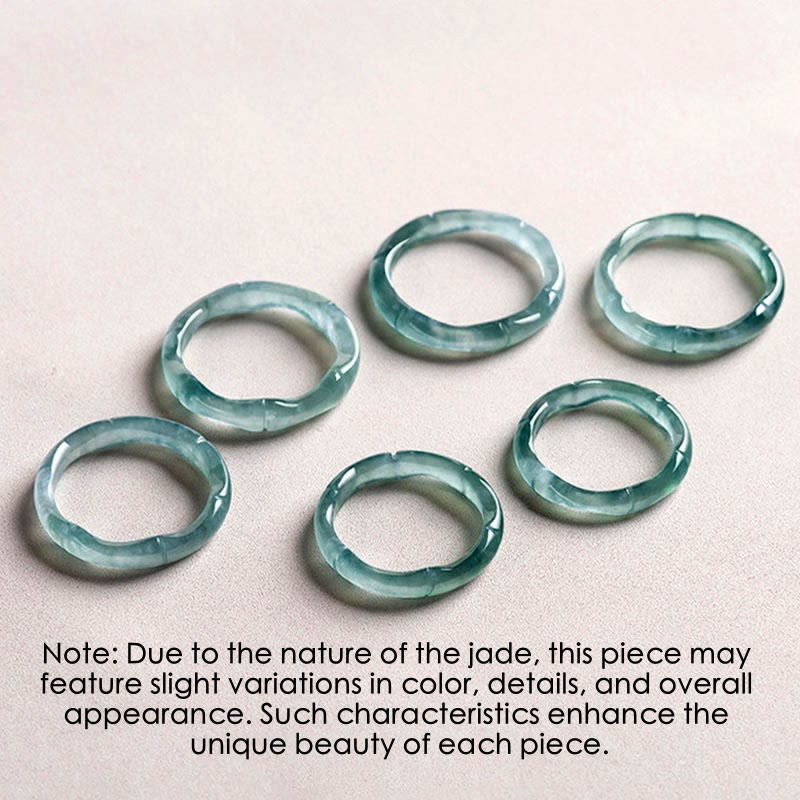 EverestArtstudios Natural Jade Bamboo Prosperity Abundance Ring