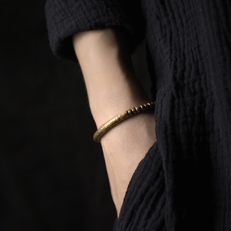 EverestArtStudios Simple Design Copper Brass Bead Luck Wealth Bracelet