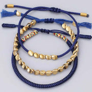 EverestArtStudios 3 PCS Tibetan Copper Beads Healing Protection Luck Bracelet Set
