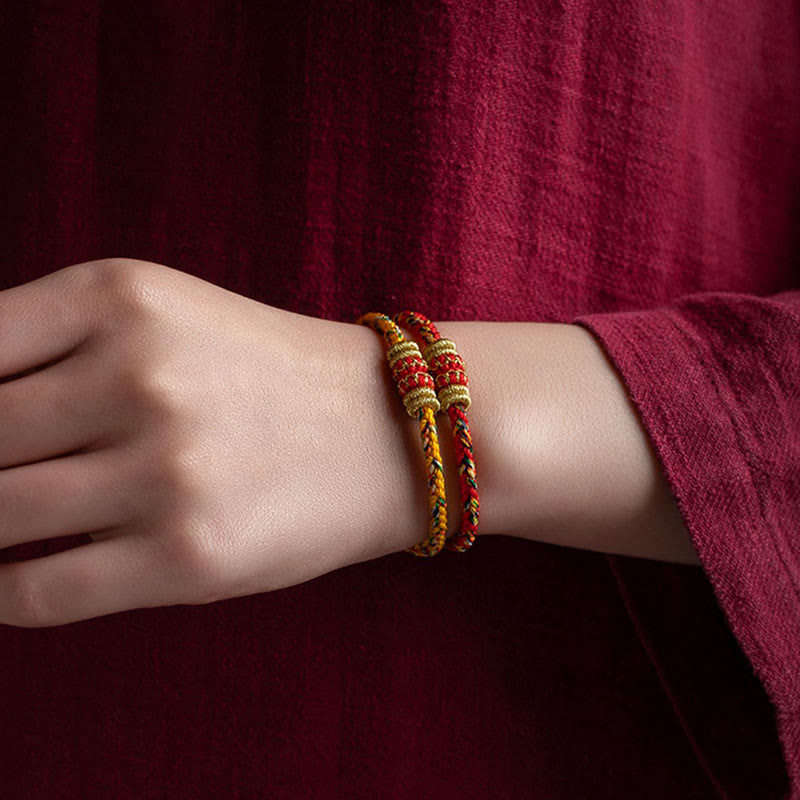 Buddha Stones Tibet Handmade Chinese Zodiac Luck Strength Braided String Bracelet