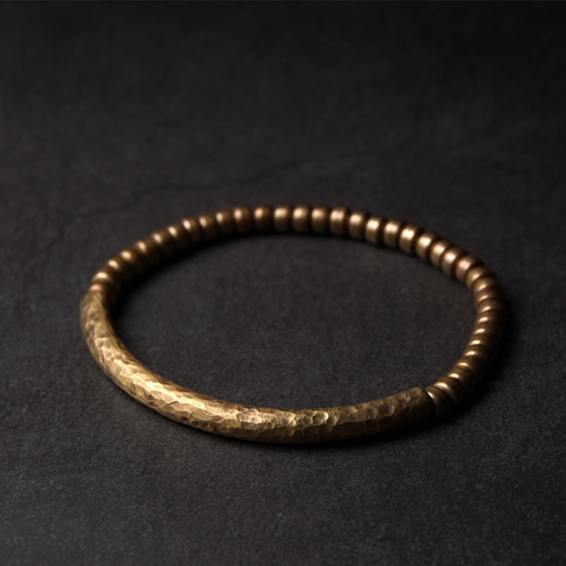 EverestArtStudios Simple Design Copper Brass Bead Luck Wealth Bracelet