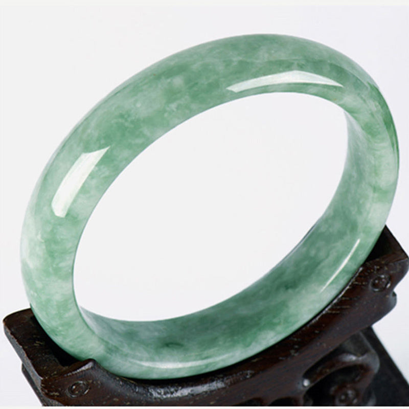 EverestArtStudios Natural Jade Prosperity Bangle Bracelet