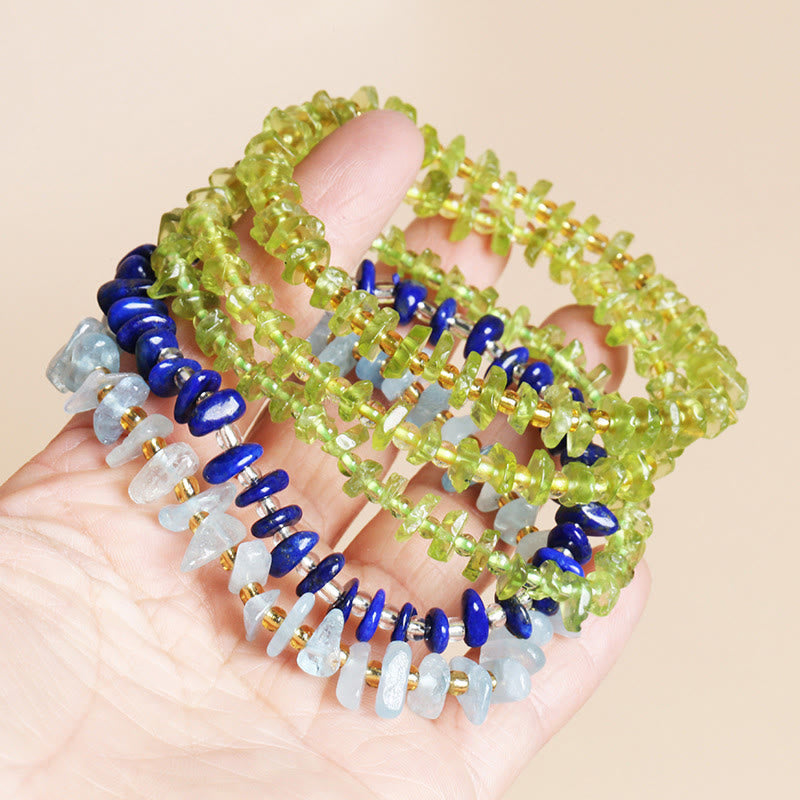 EverestArtstudios Natural Irregular Shape Stone Crystal Meditation Balance Bracelet