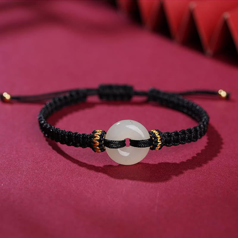 EverestArtStudios Peace Buckle Jade Abundance Braided Bracelet